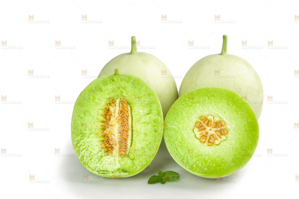 白底上的玉菇甜瓜