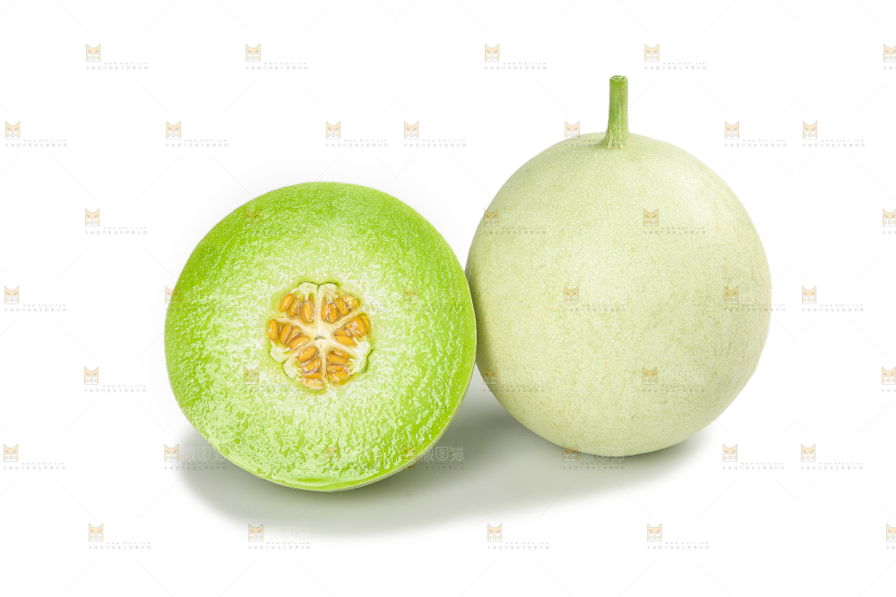 白底上的玉菇甜瓜