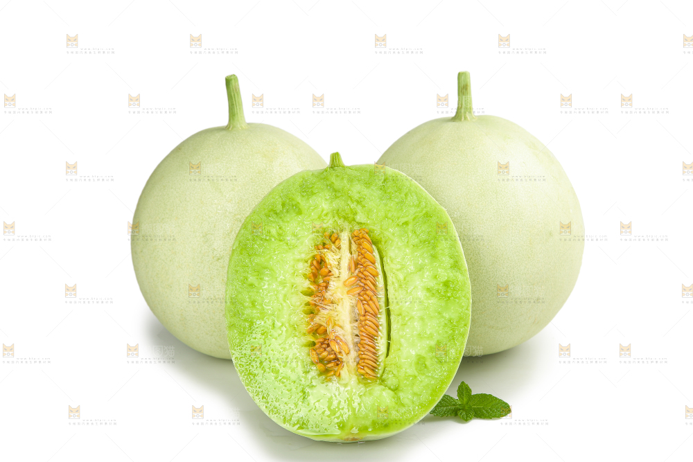 白底上的玉菇甜瓜