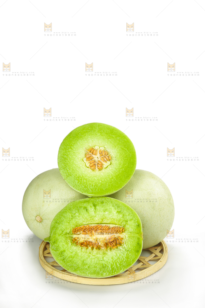 白底上的玉菇甜瓜