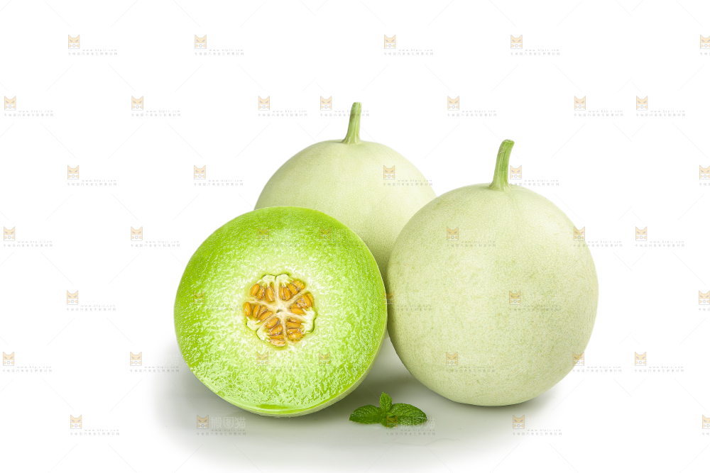 白底上的玉菇甜瓜