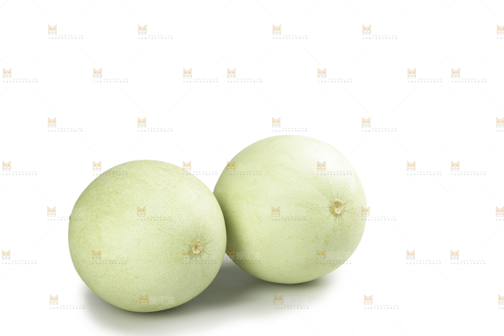 白底上的玉菇甜瓜