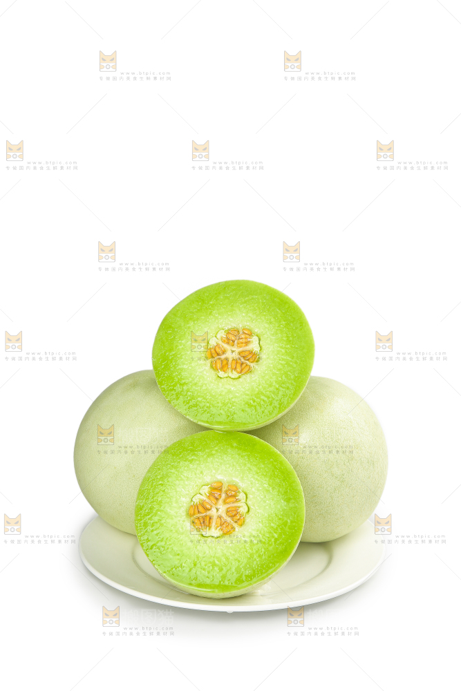 白底上的玉菇甜瓜