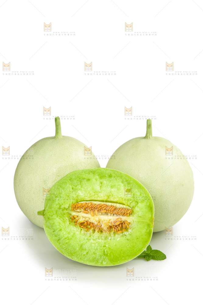白底上的玉菇甜瓜