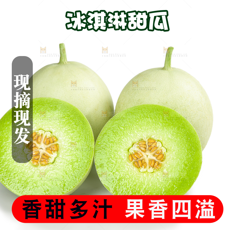 白底上的玉菇甜瓜