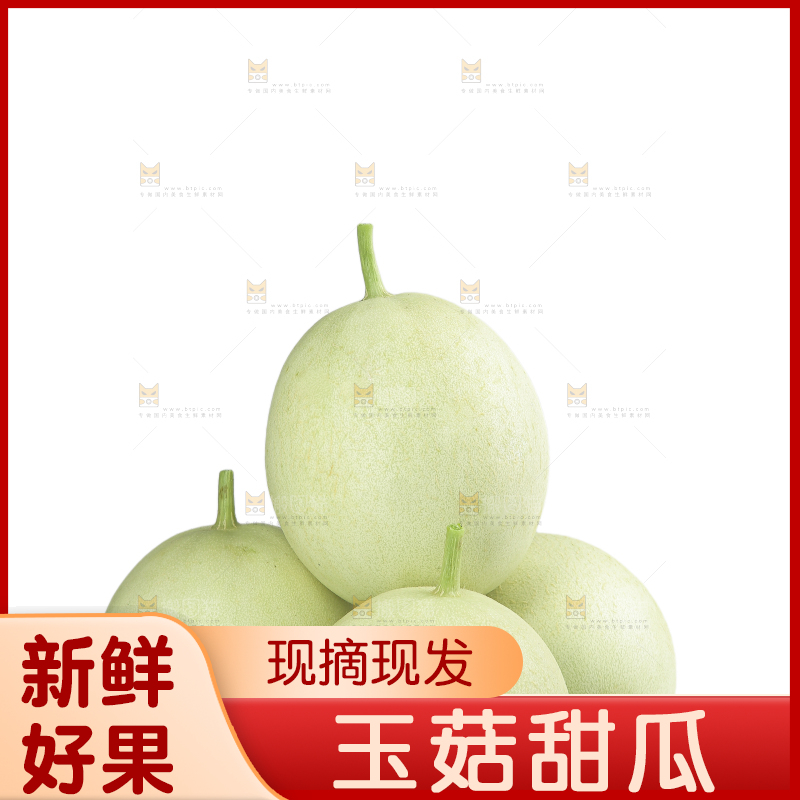 白底上的玉菇甜瓜