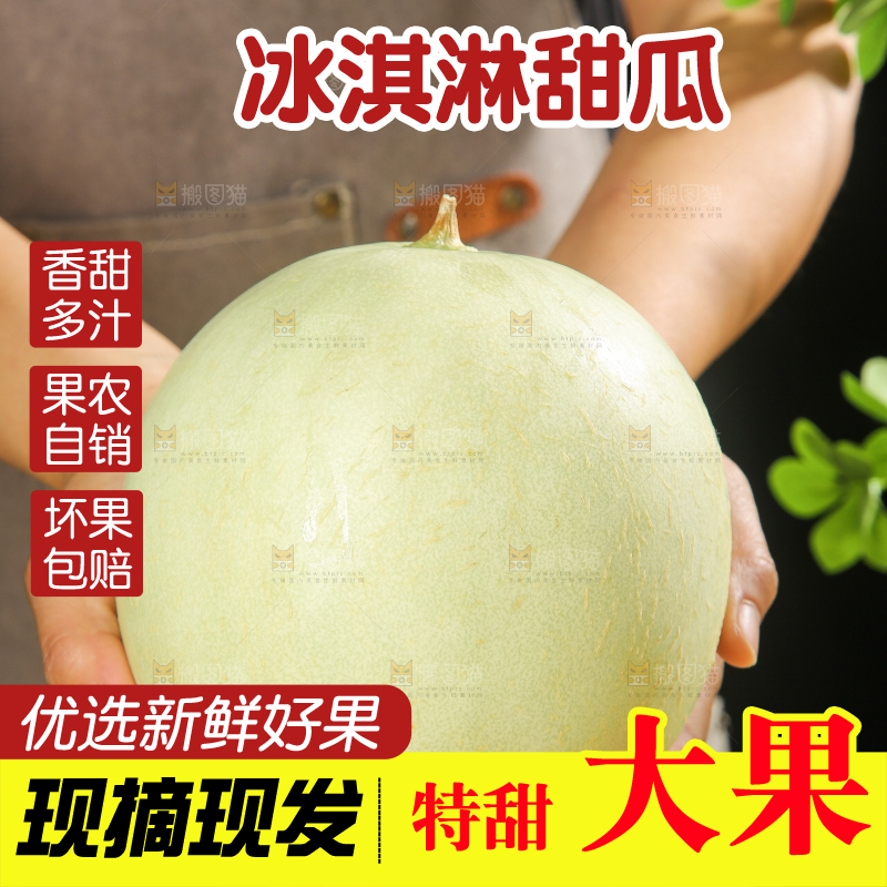 木底上的玉菇甜瓜