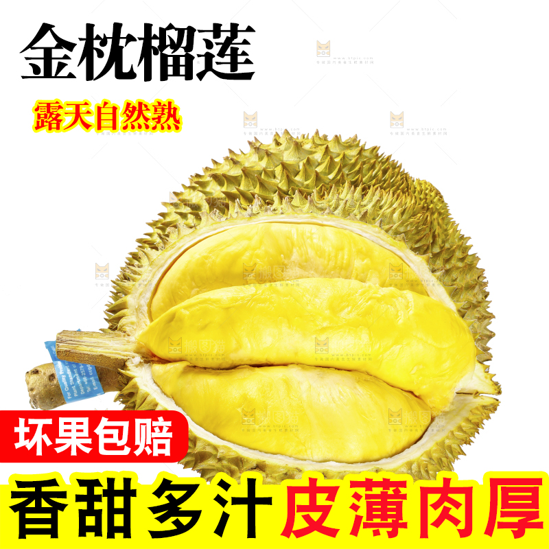 白底上的金枕榴莲
