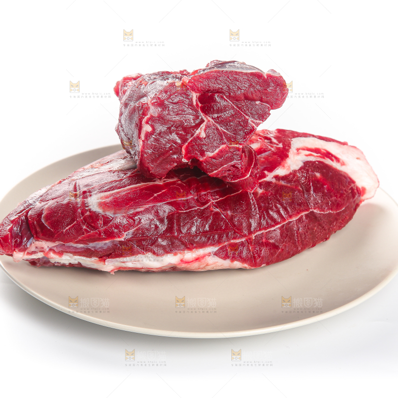 白底上的牛腱子