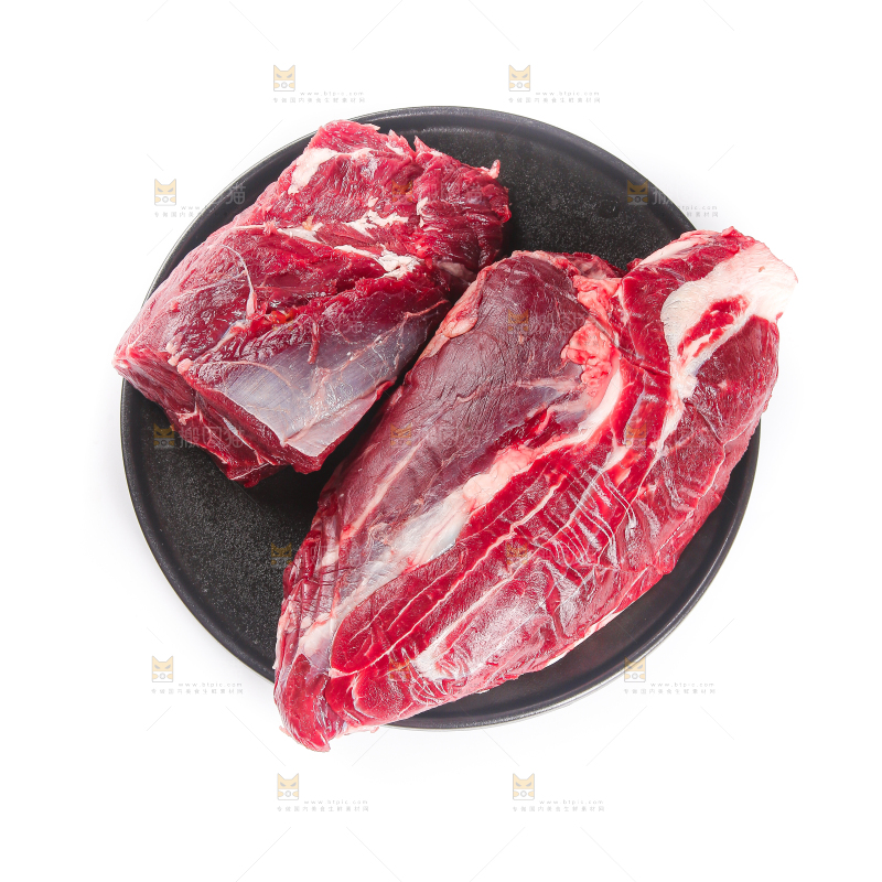 白底上的牛腱子
