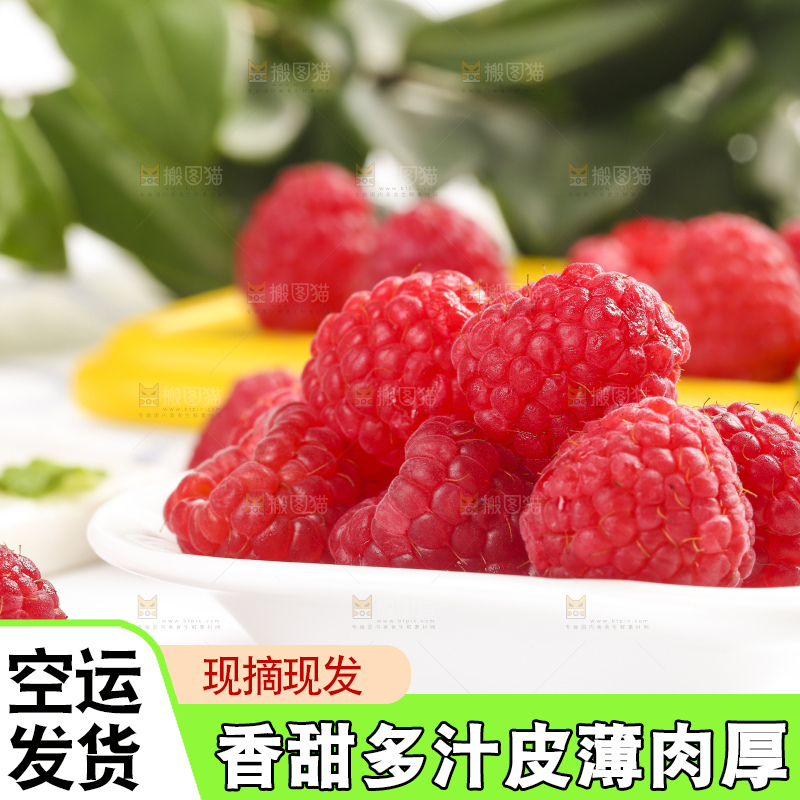 浅底上的新鲜覆盆子