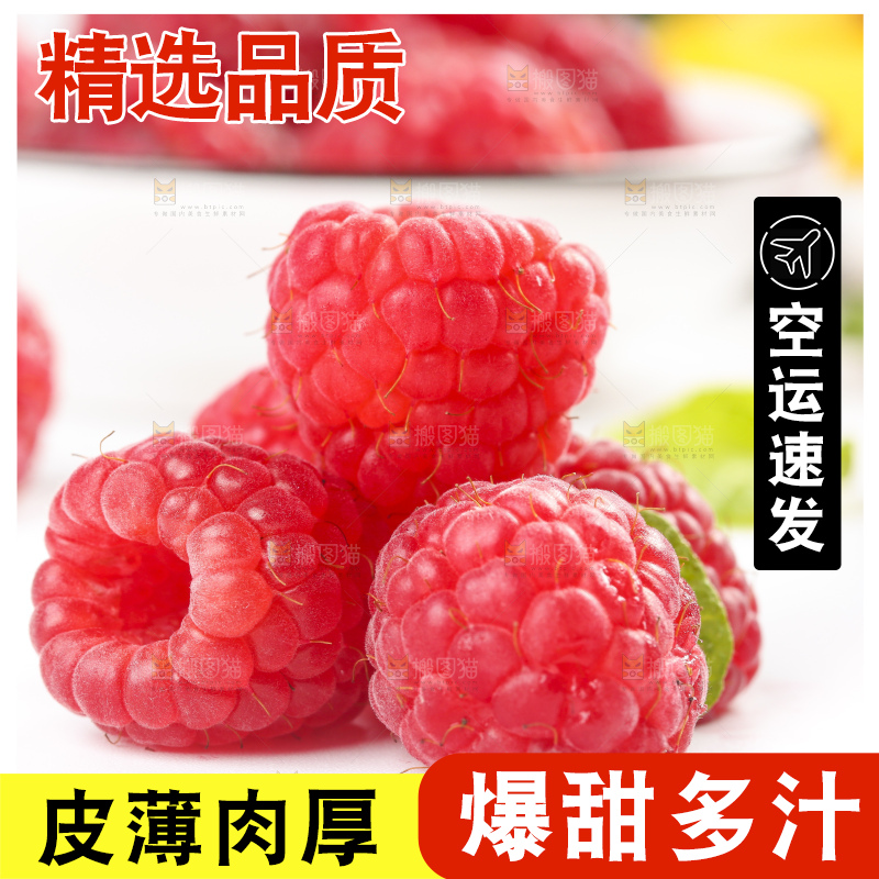 浅底上的新鲜覆盆子