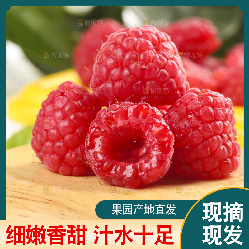 浅底上的新鲜覆盆子