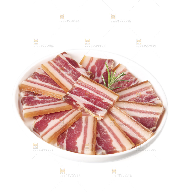 盘子里的咸腊肉