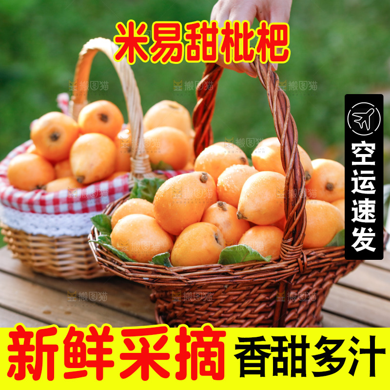 桌子上放着米易枇杷