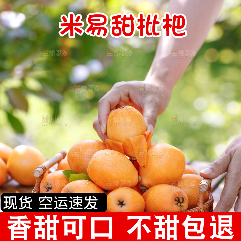 桌子上放着米易枇杷