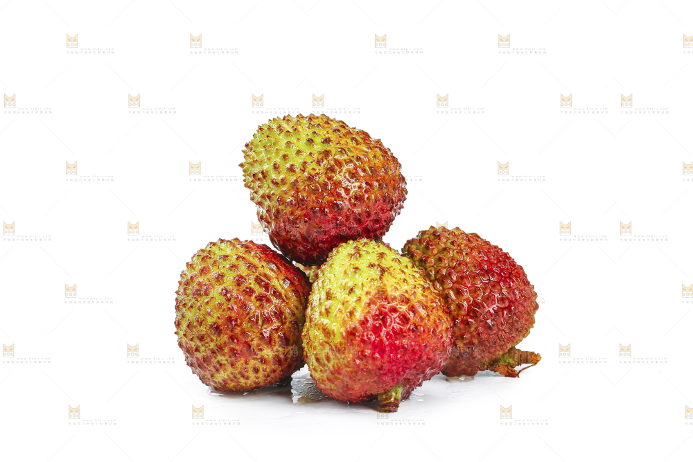 白底上的妃子笑荔枝