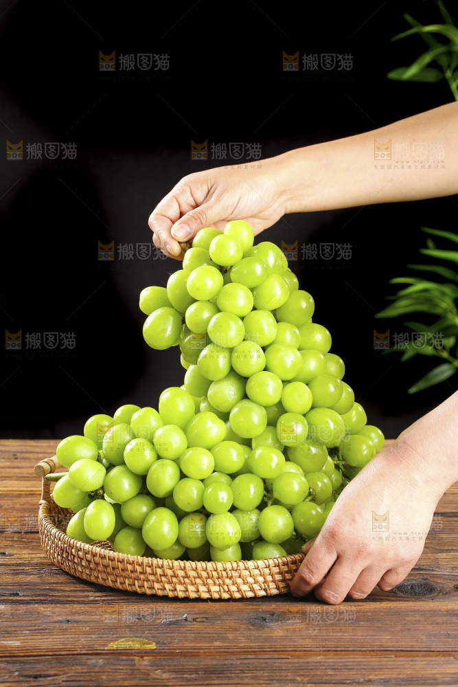木底上的阳光玫瑰青提
