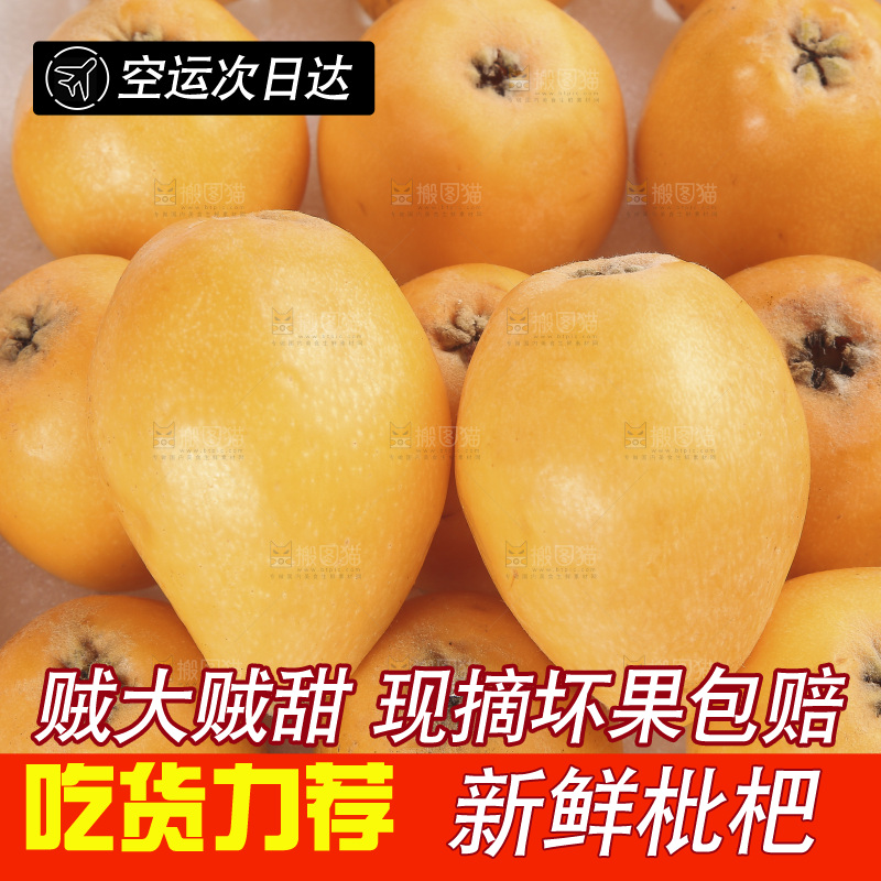 堆放着的新鲜枇杷