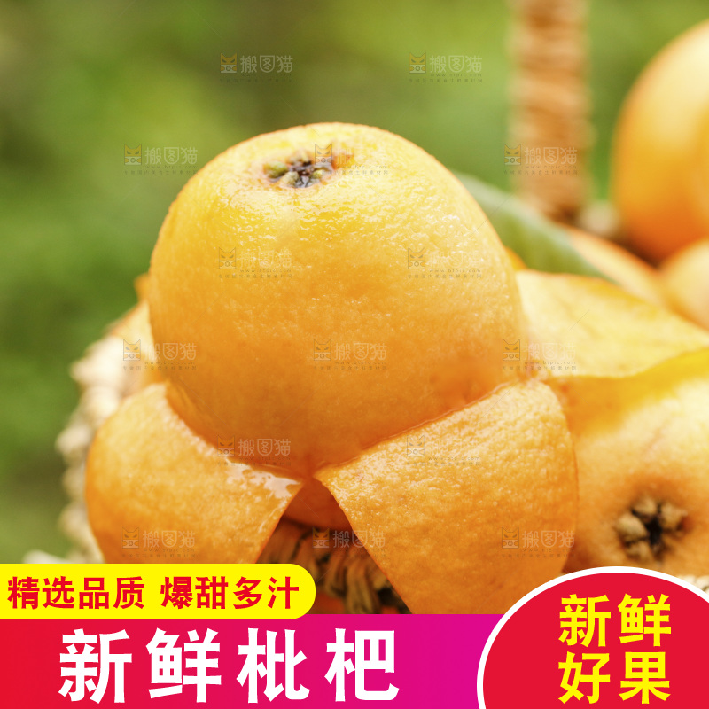手里拿着五星枇杷