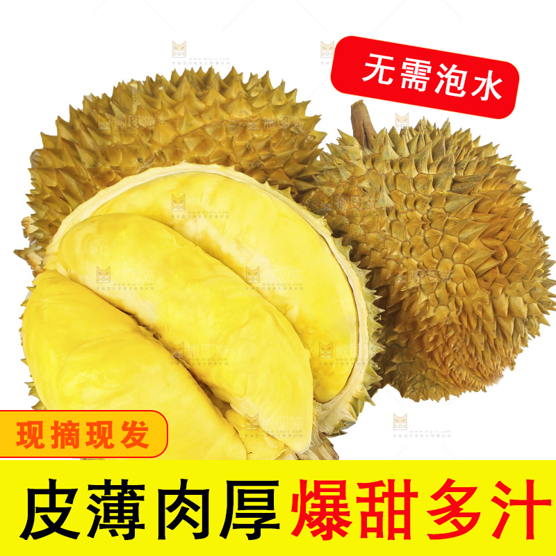 白底上的金枕榴莲