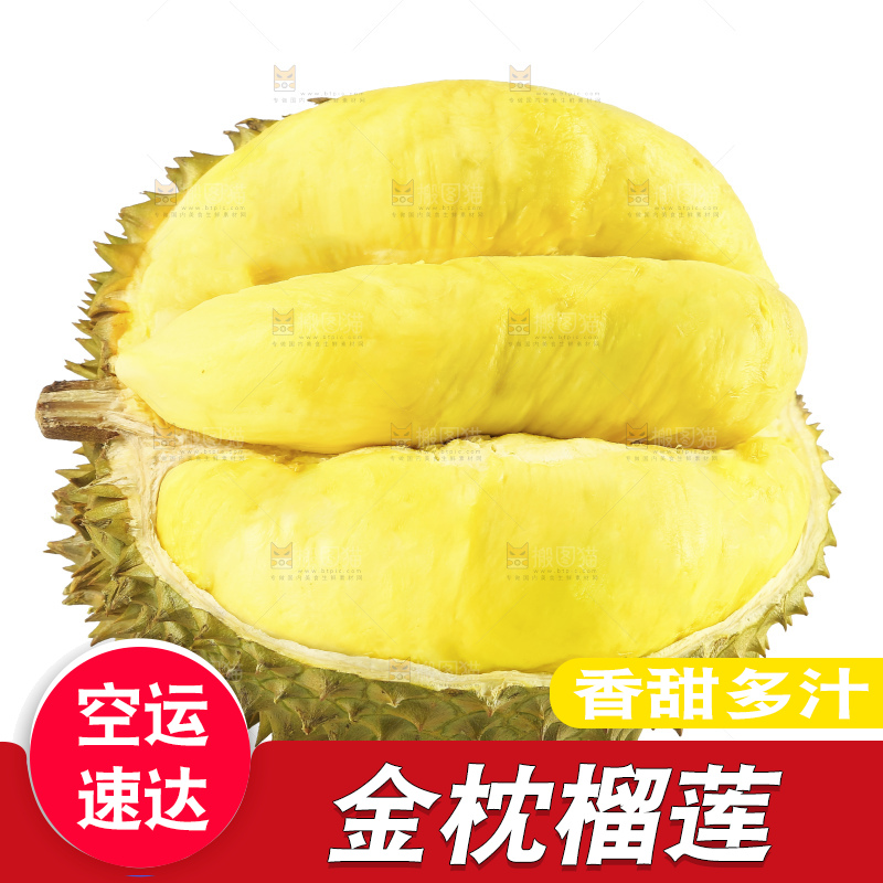 白底上的金枕榴莲