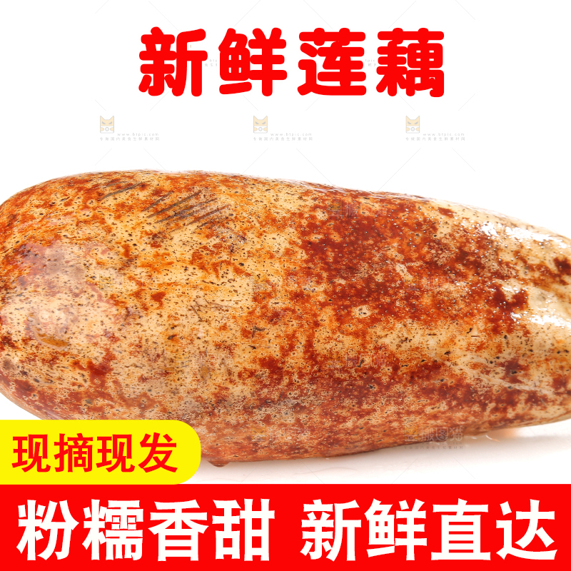 白底上的洪湖粉藕