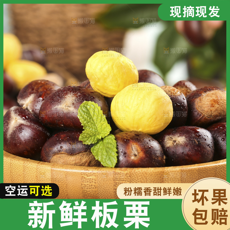 浅底上的新鲜板栗