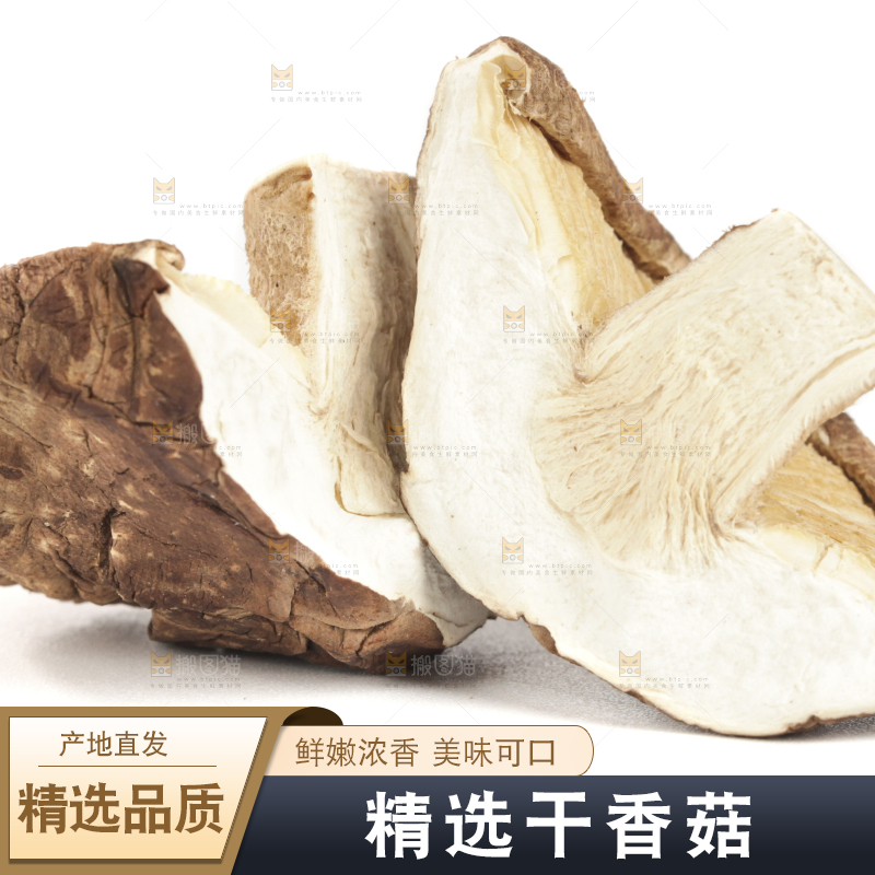 白底上的干香菇