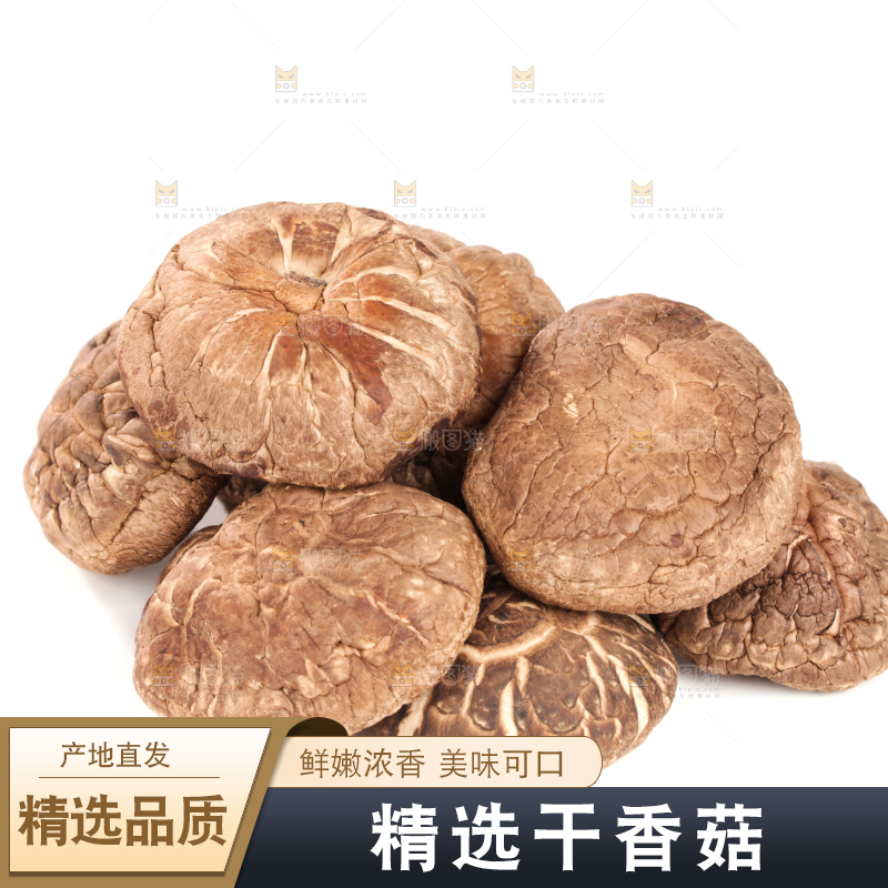 白底上的干香菇