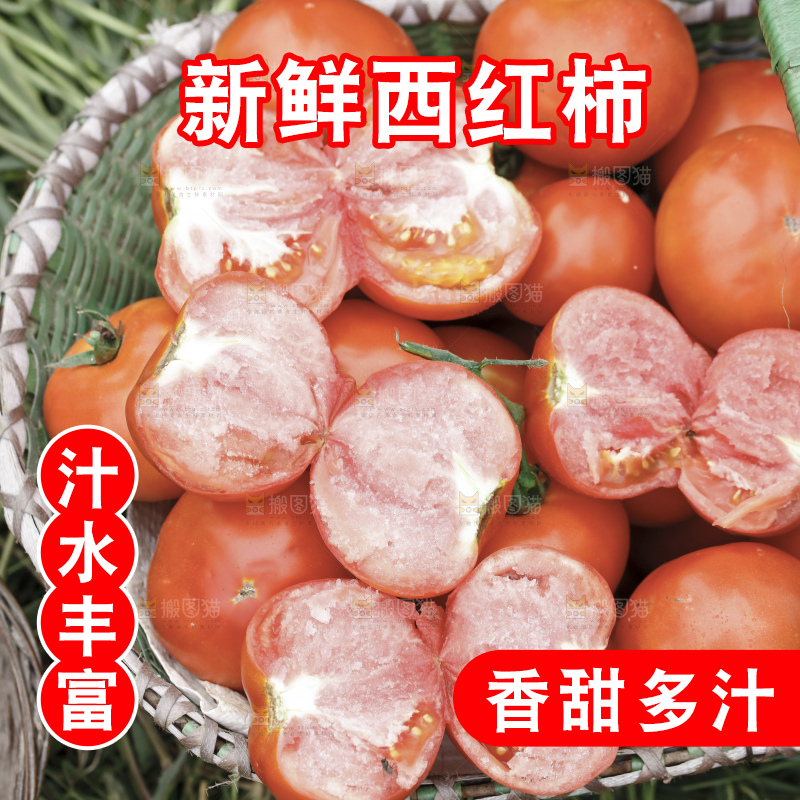 手里拿着沙瓤番茄