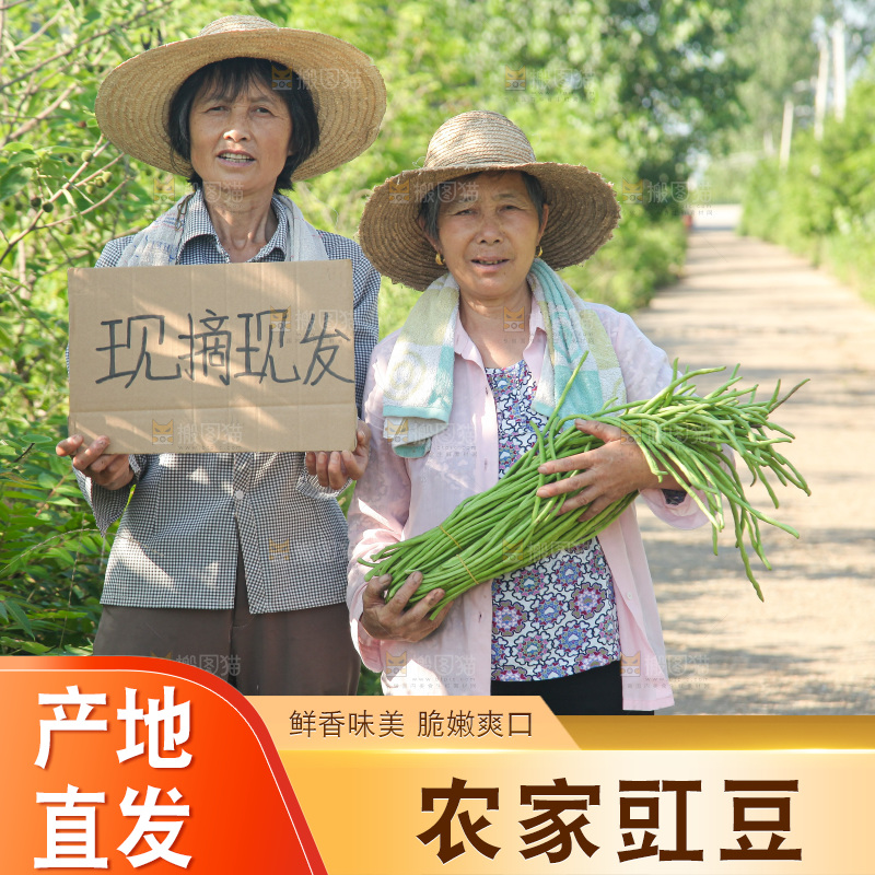 手里拿着长豇豆