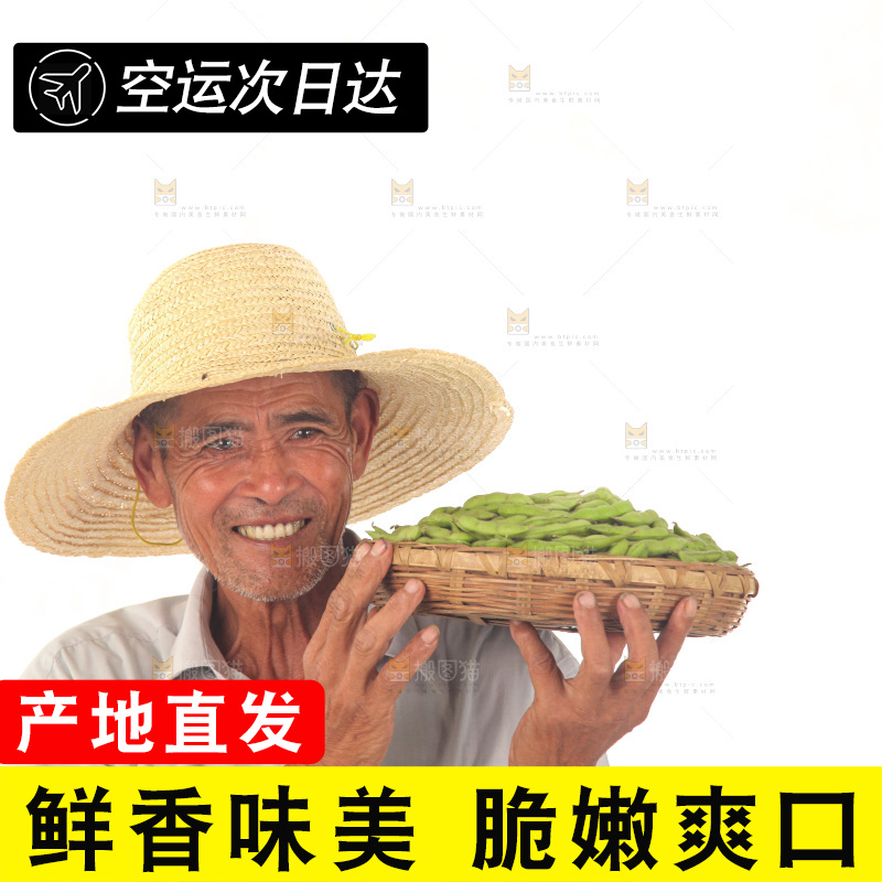 手里拿着现摘毛豆