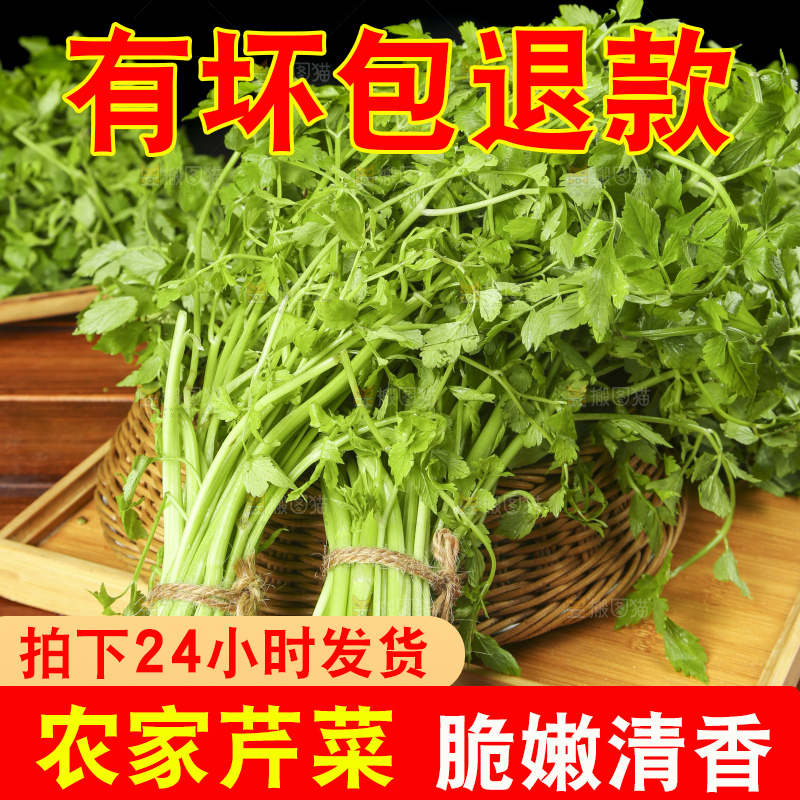 木底上的新鲜芹菜