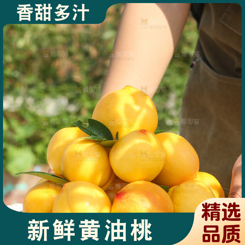 手里拿着黄油桃