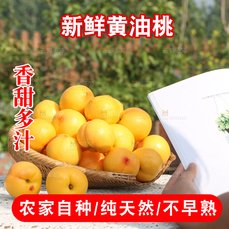 浅底上的黄油桃