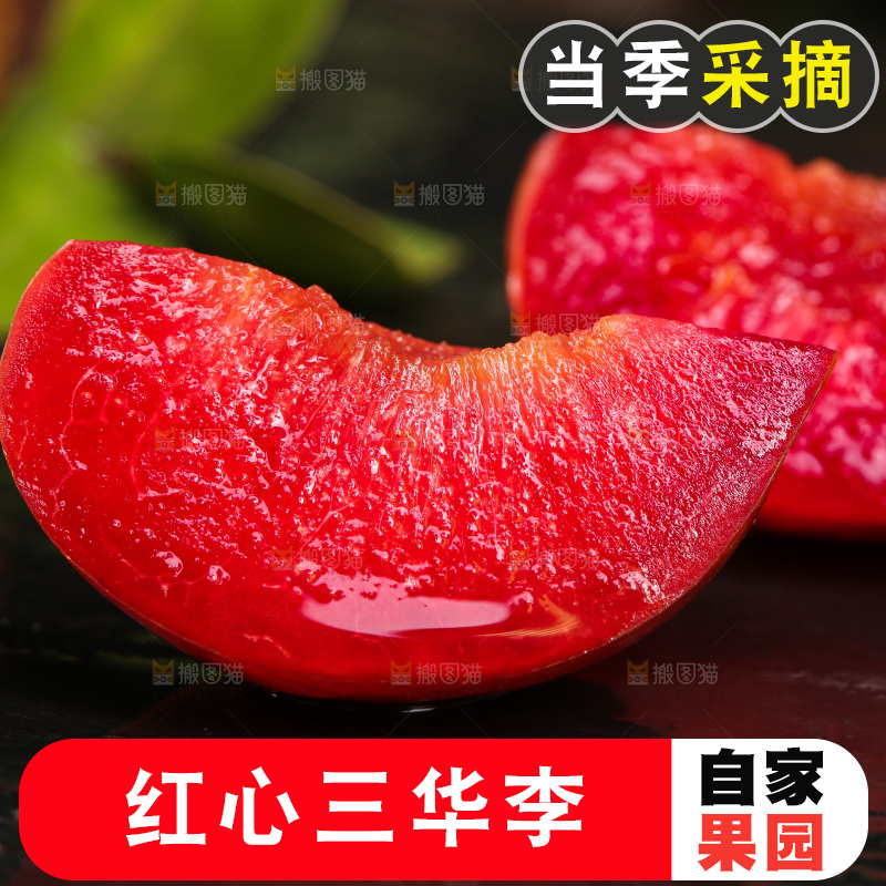 木底上的红肉三华李