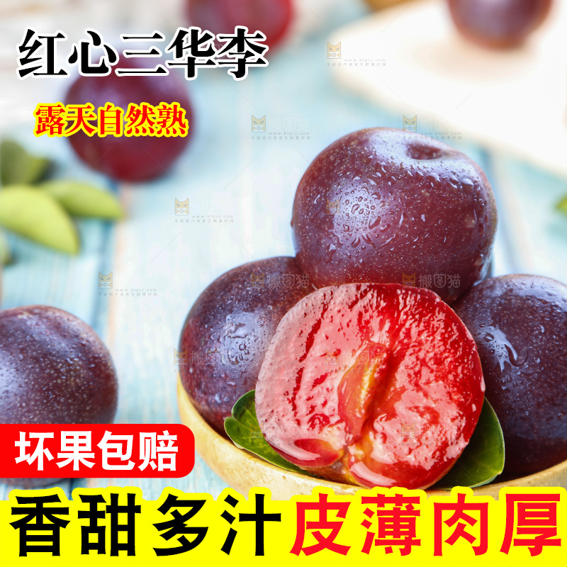 木底上的红肉三华李
