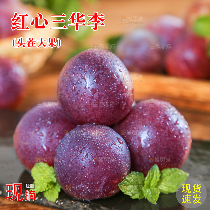木底上的红肉三华李