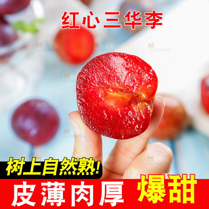 木底上的红肉三华李