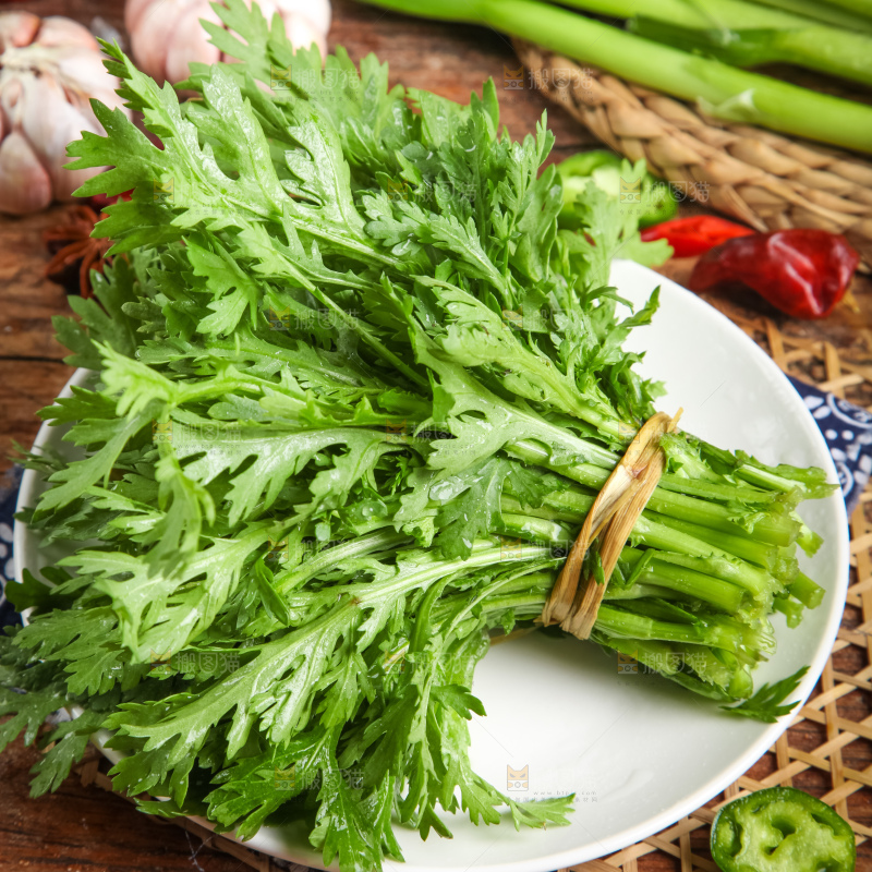 深底上的茼蒿