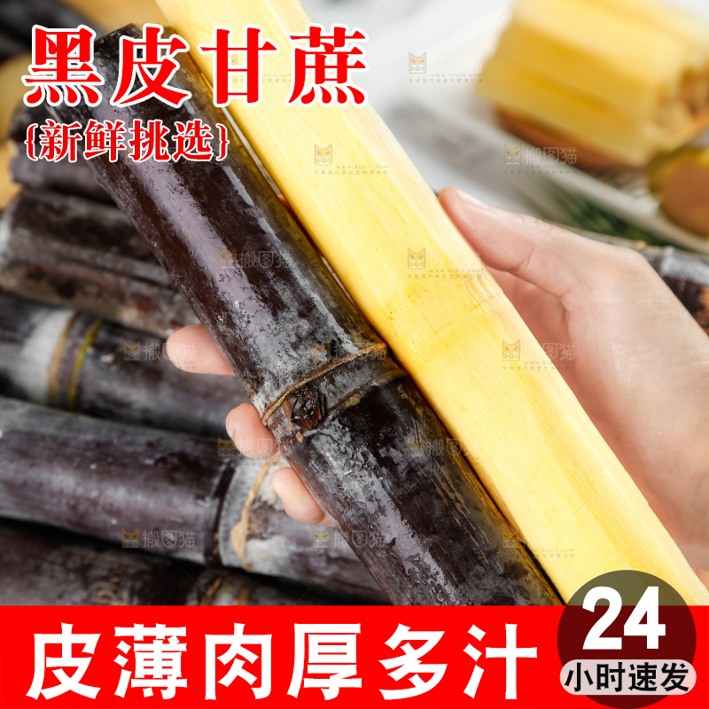 浅底上的黑皮甘蔗