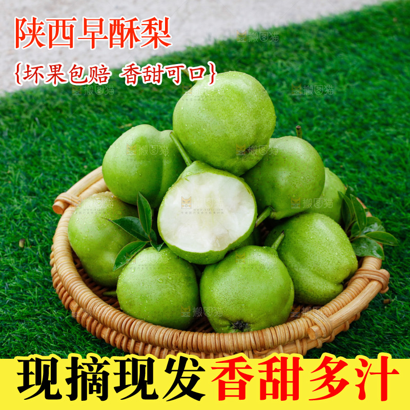 草地上的一箱早酥梨