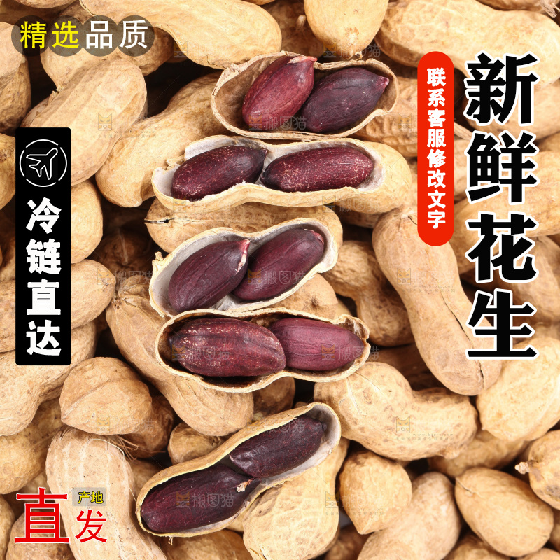 木板上的紫皮花生