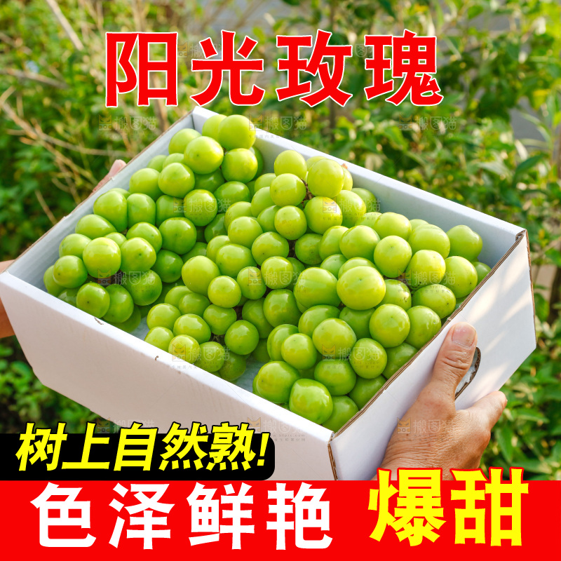 手里拿着一箱阳光玫瑰