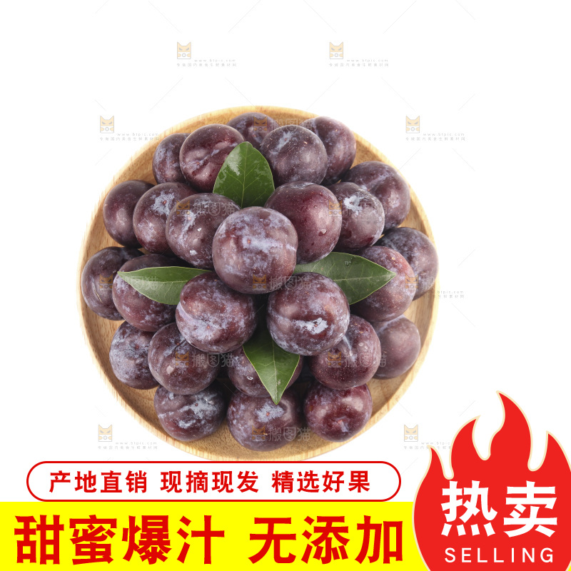白底上的五月脆李子