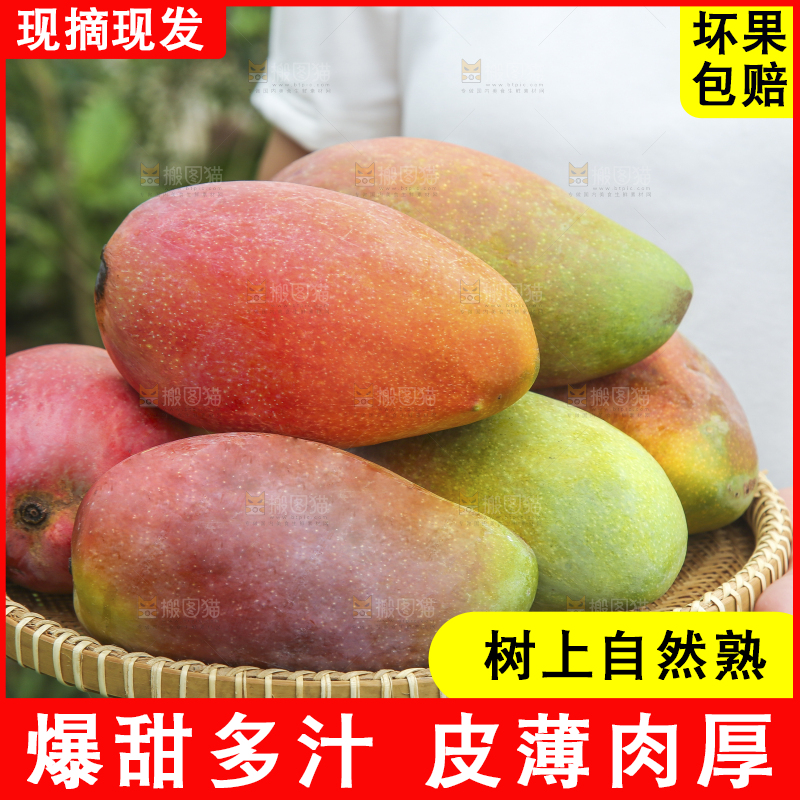 手里拿着贵妃芒