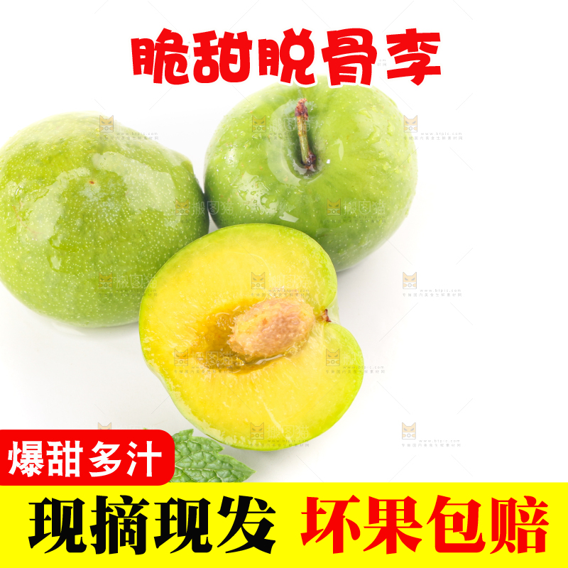 白底上的青脆脱骨李