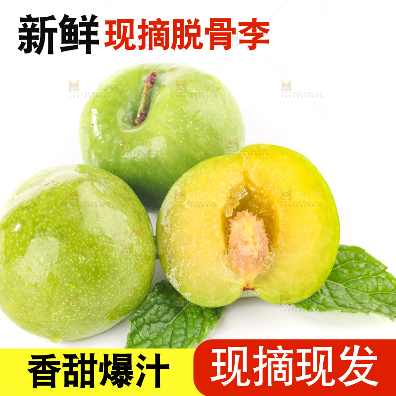 白底上的青脆脱骨李