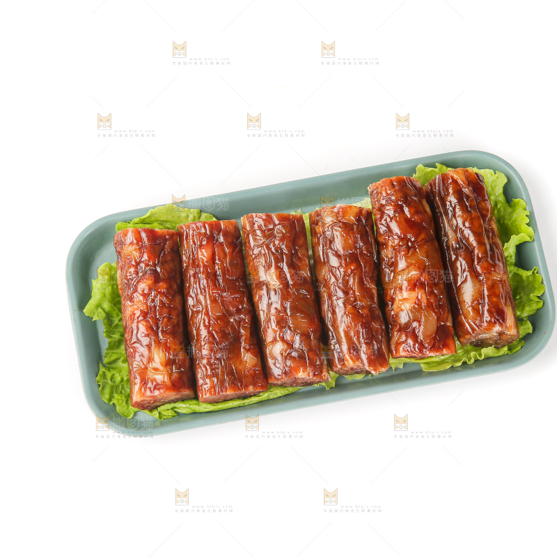 白底上的广式腊肠